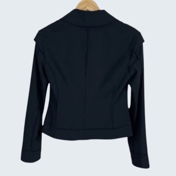 W BY WORTH BLACK WOOL STITCH DETAIL JACKET - Picture 6 of 9